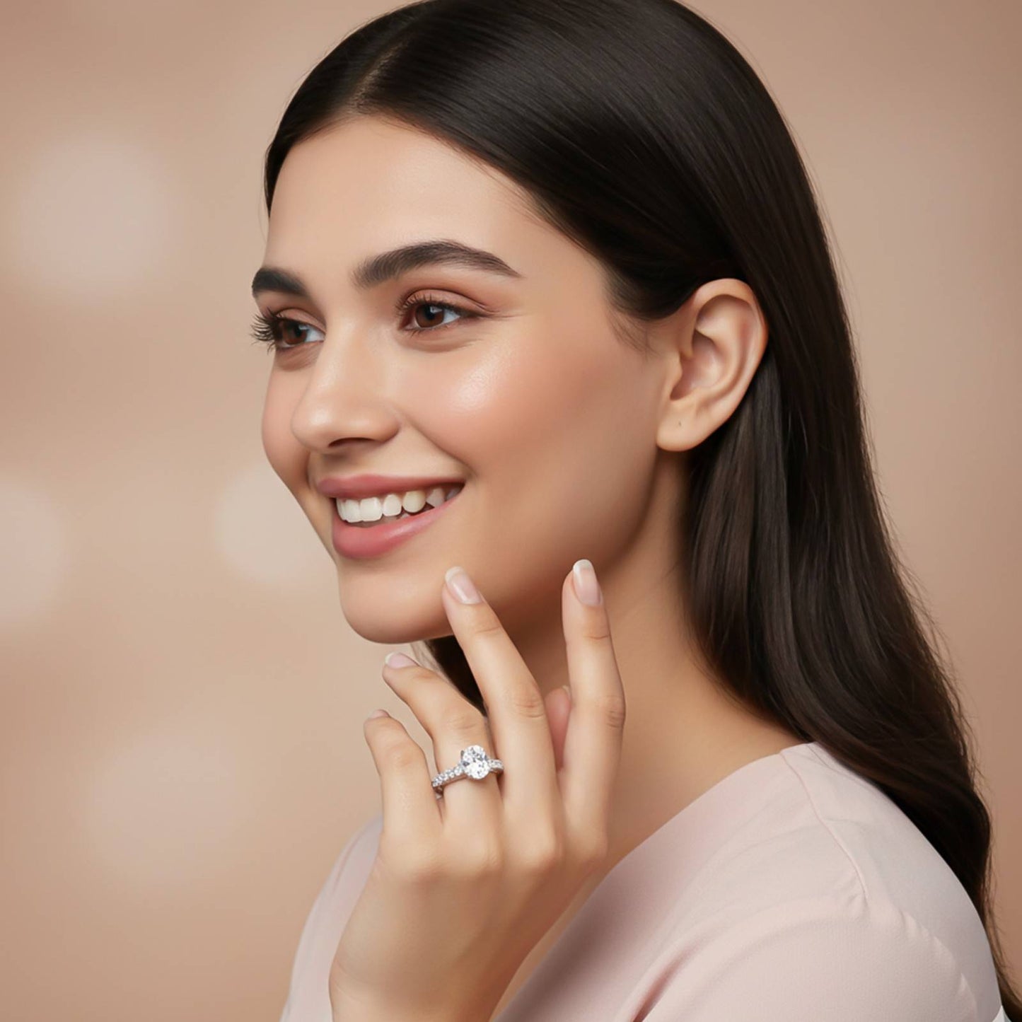 Silver Solitaire Grace Ring