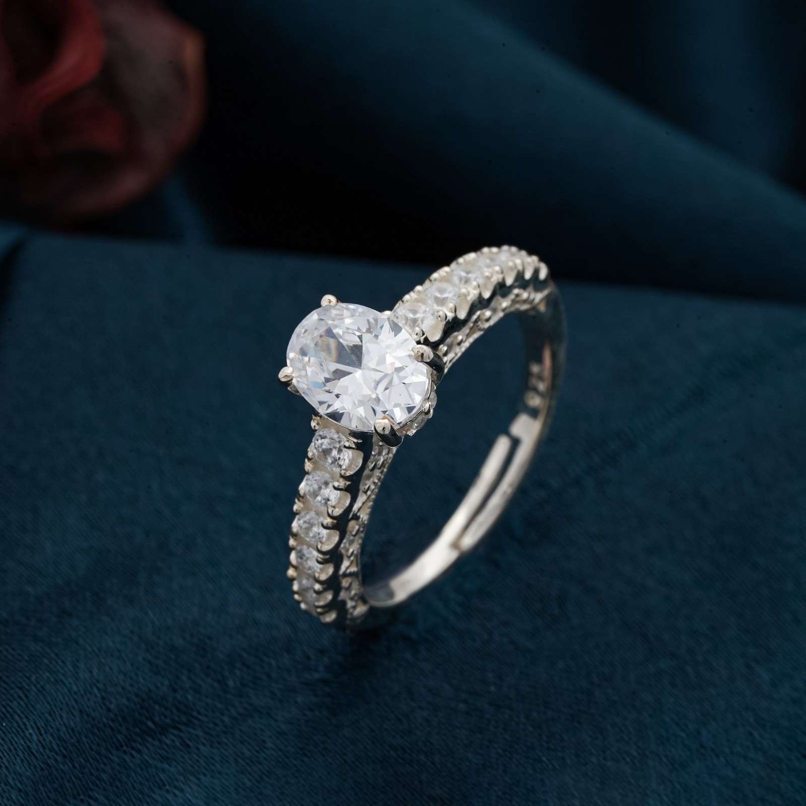 Silver Solitaire Grace Ring