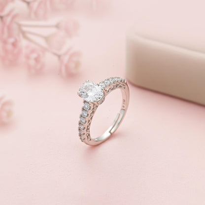 Silver Solitaire Grace Ring