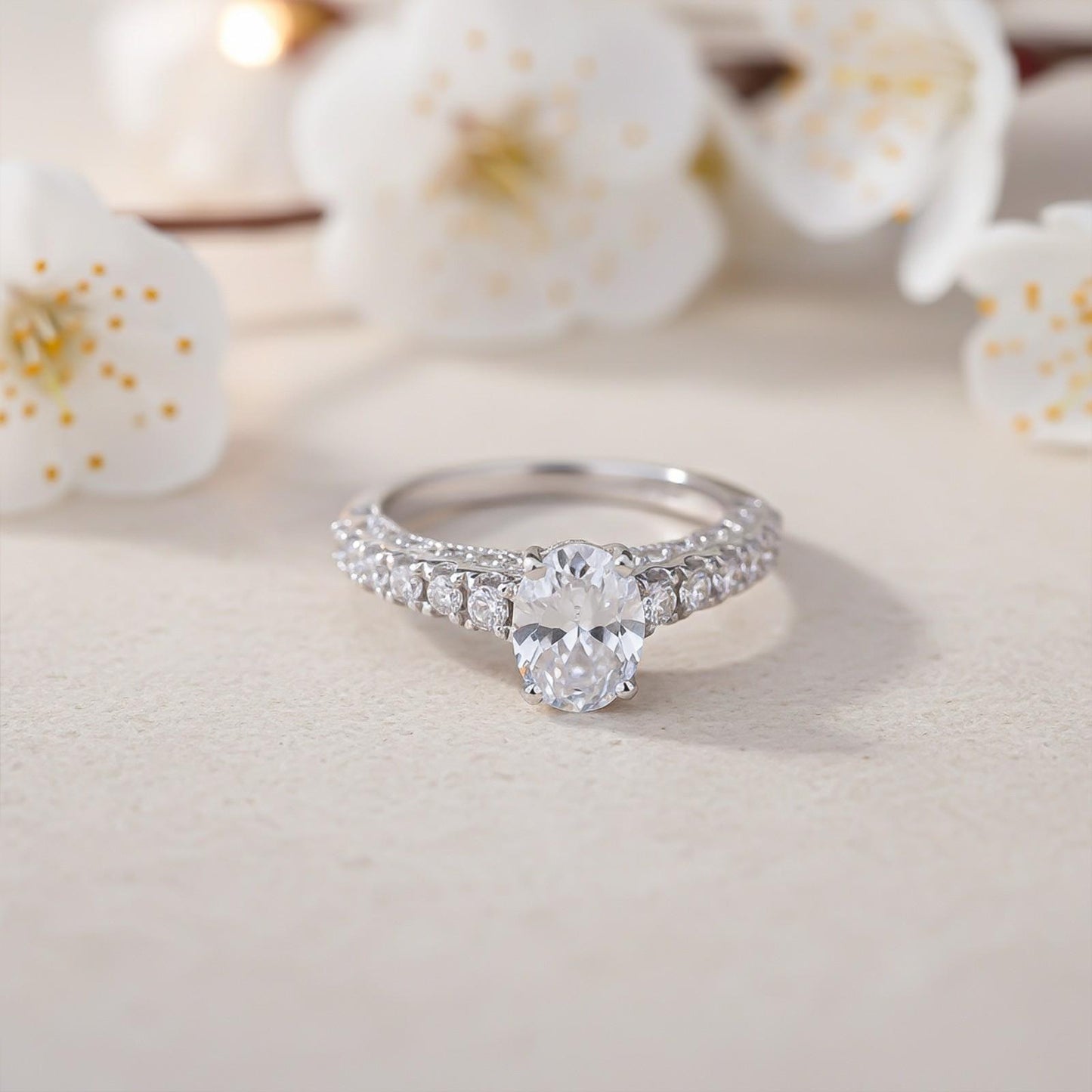 Silver Solitaire Grace Ring