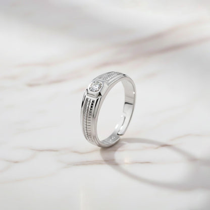 Silver Solitaire Band For Him