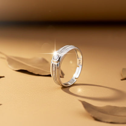 Silver Solitaire Band For Him