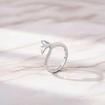 Silver Petals & Diamond Ring