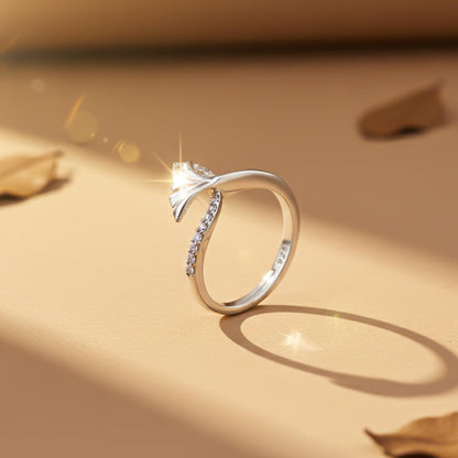 Silver Petals & Diamond Ring