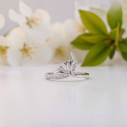 Silver Petals & Diamond Ring