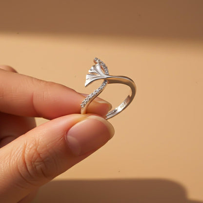 Silver Petals & Diamond Ring