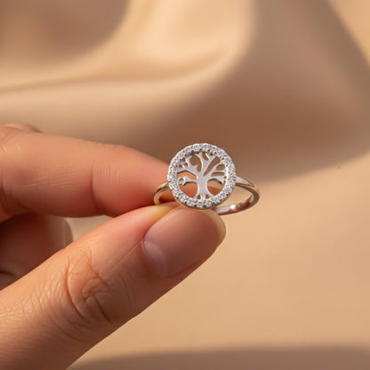 Silver Adam's Tree Of Life Ring
