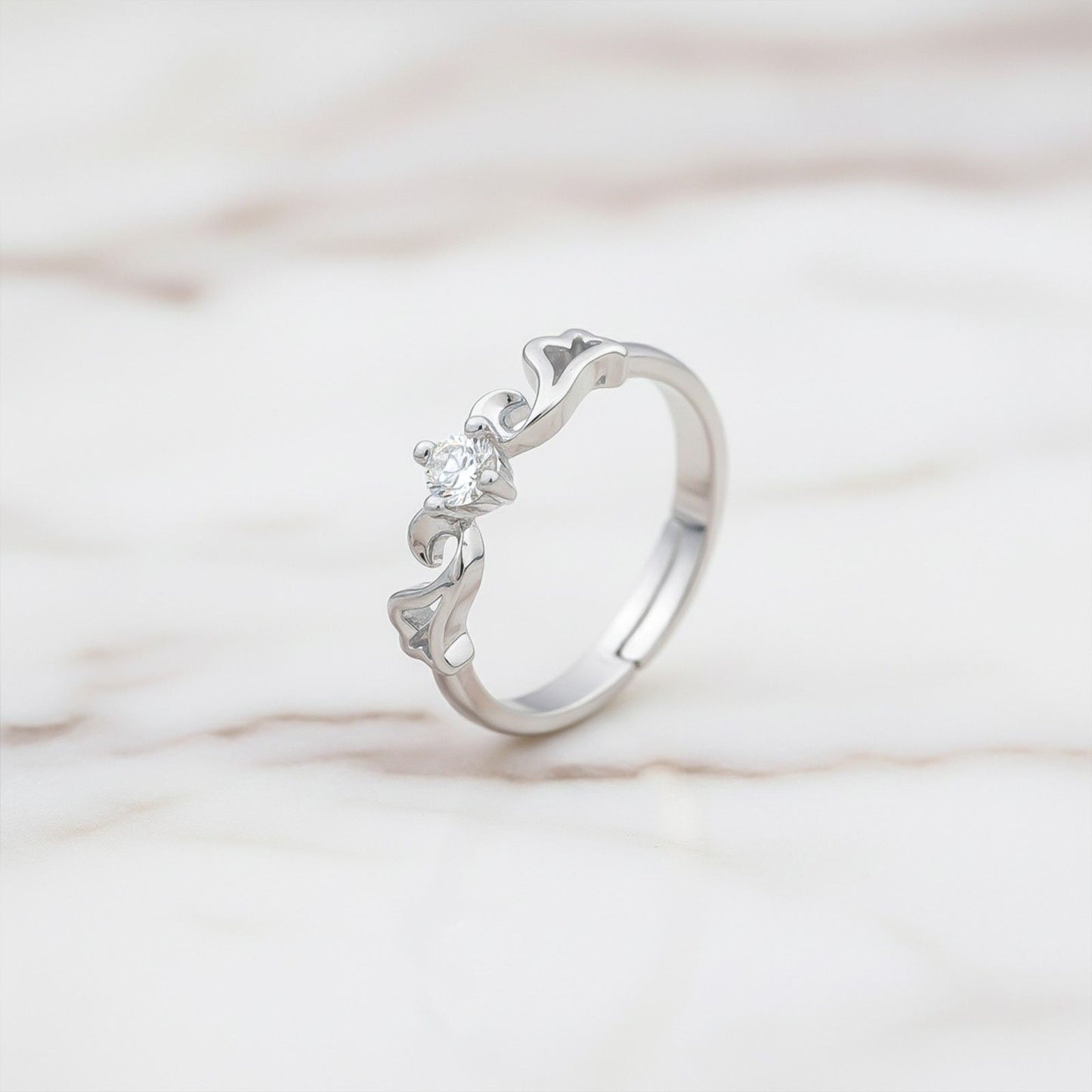 Silver Beachy Wave Ring