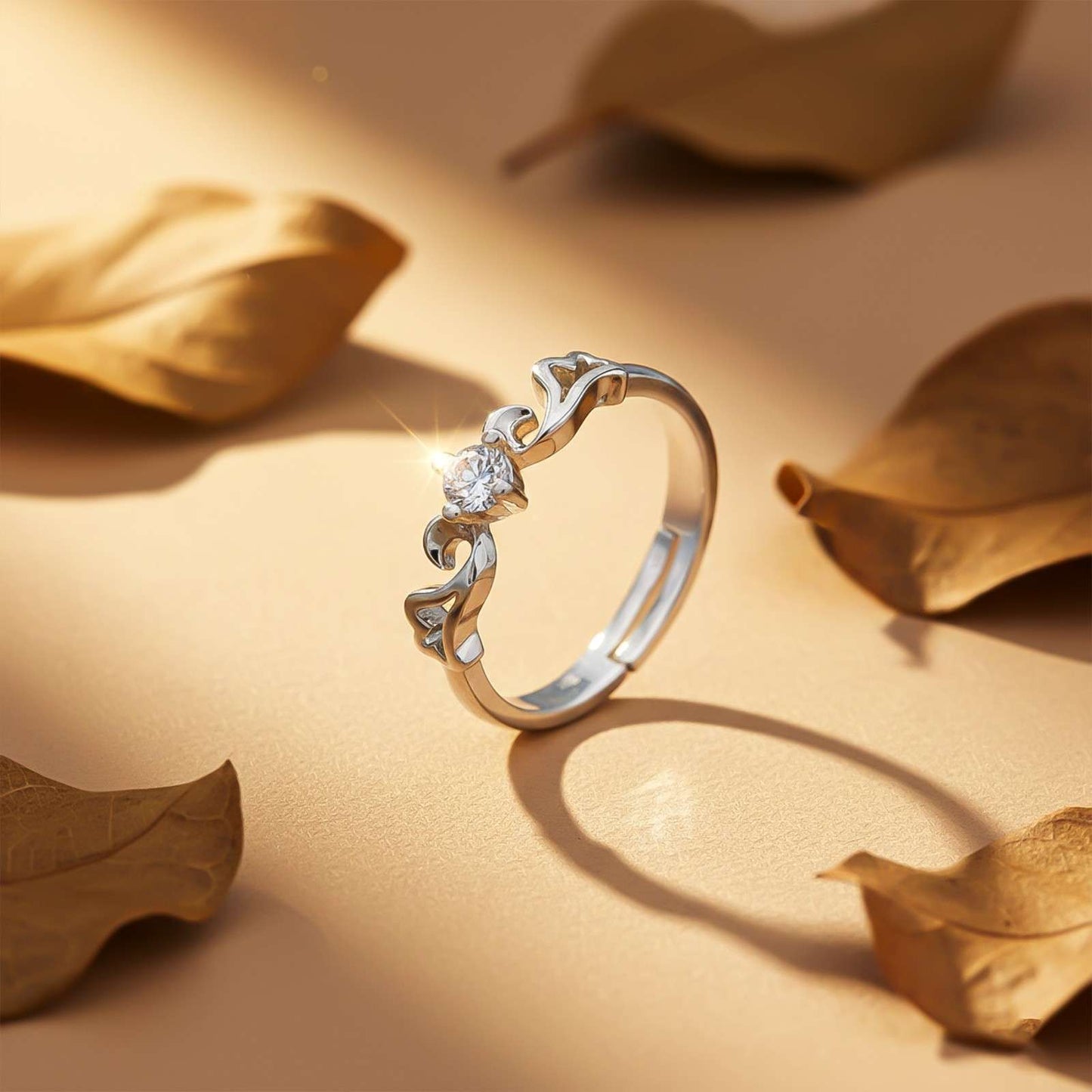 Silver Beachy Wave Ring