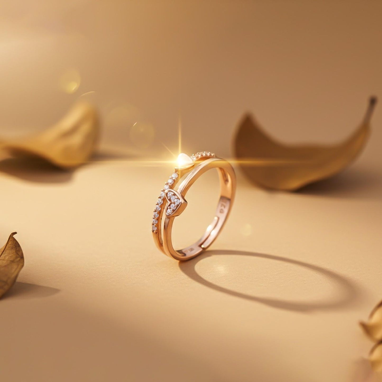 Rose Gold Aura Of Love Band Ring