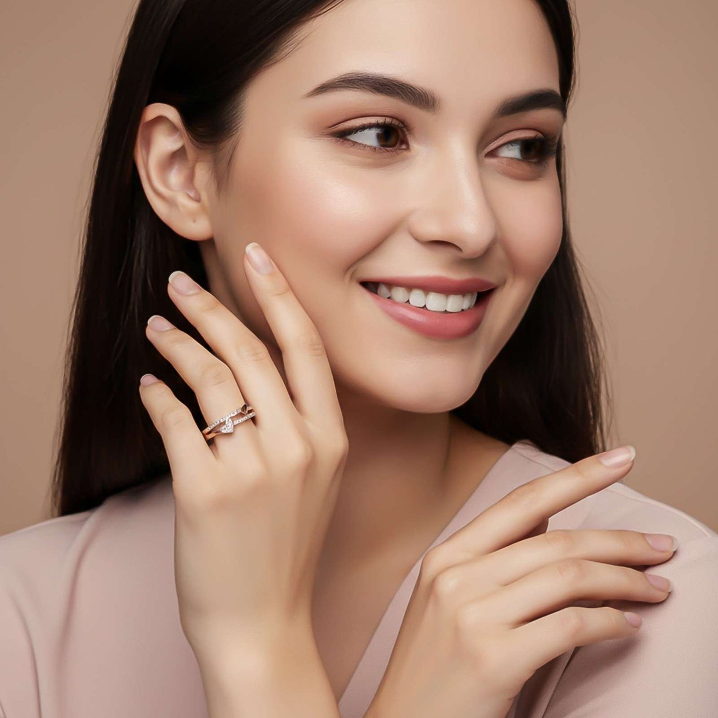 Rose Gold Aura Of Love Band Ring