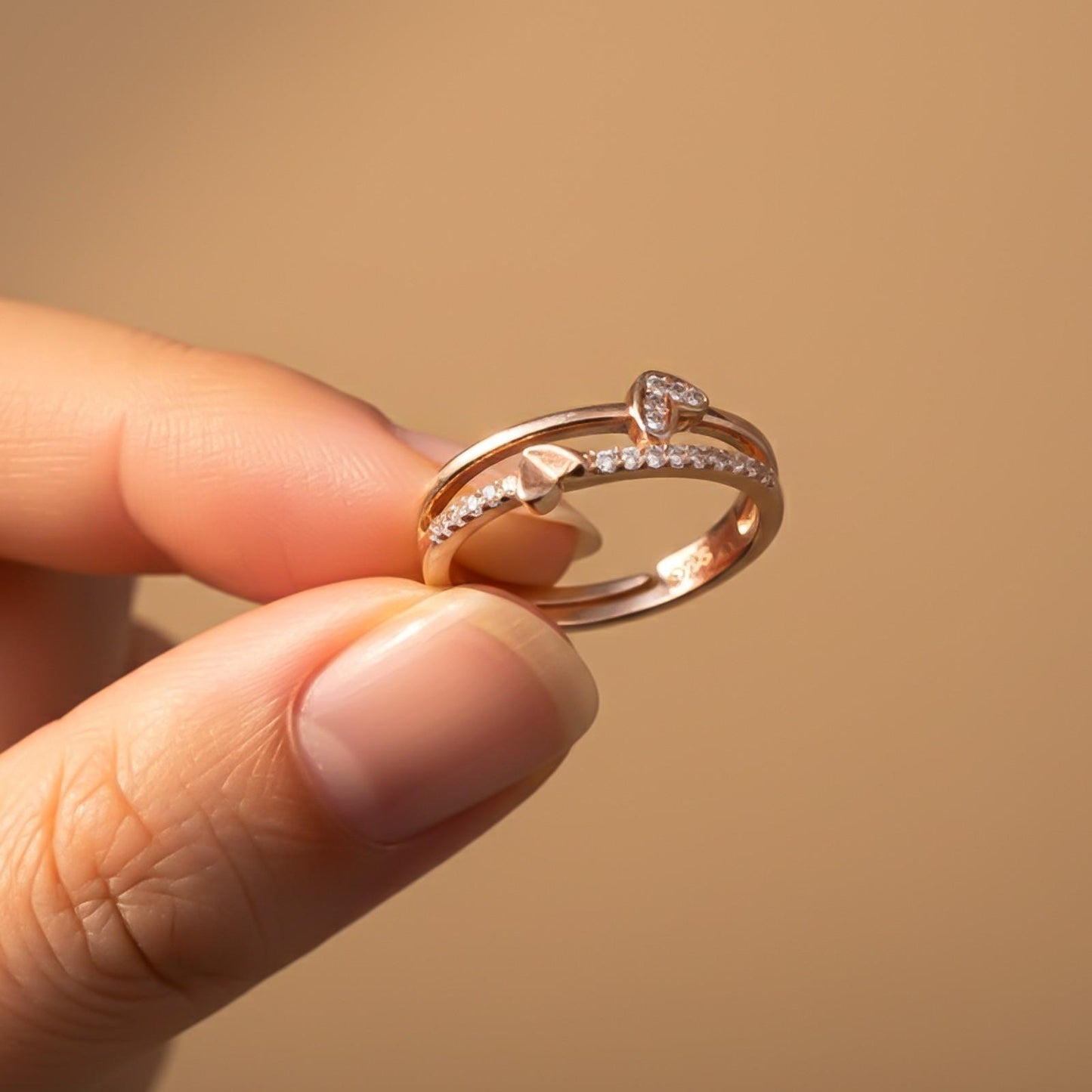 Rose Gold Aura Of Love Band Ring