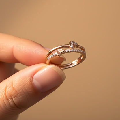Rose Gold Aura Of Love Band Ring
