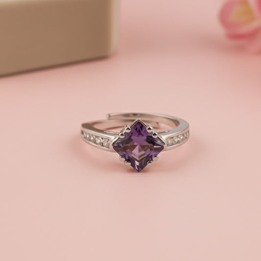 Silver Princess Amethyst Ring