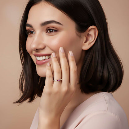 Rose Gold Ruby Danaid Heart Ring