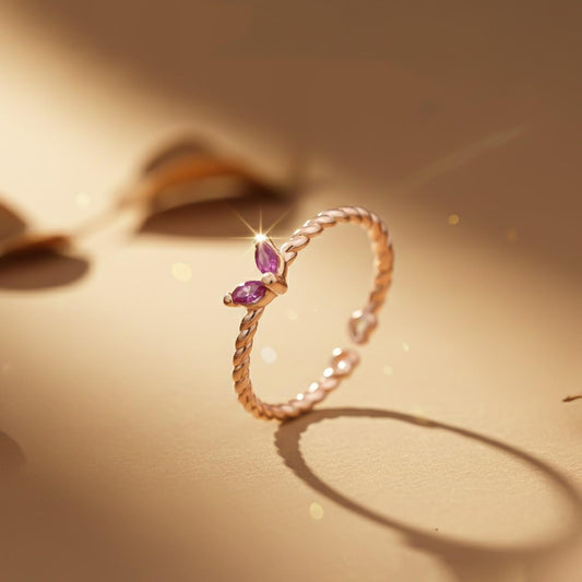 Rose Gold Ruby Danaid Heart Ring