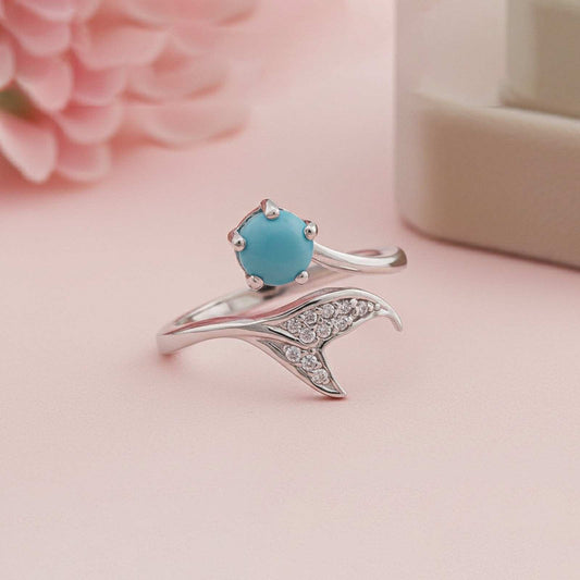 Silver Opal Mermaid Ring