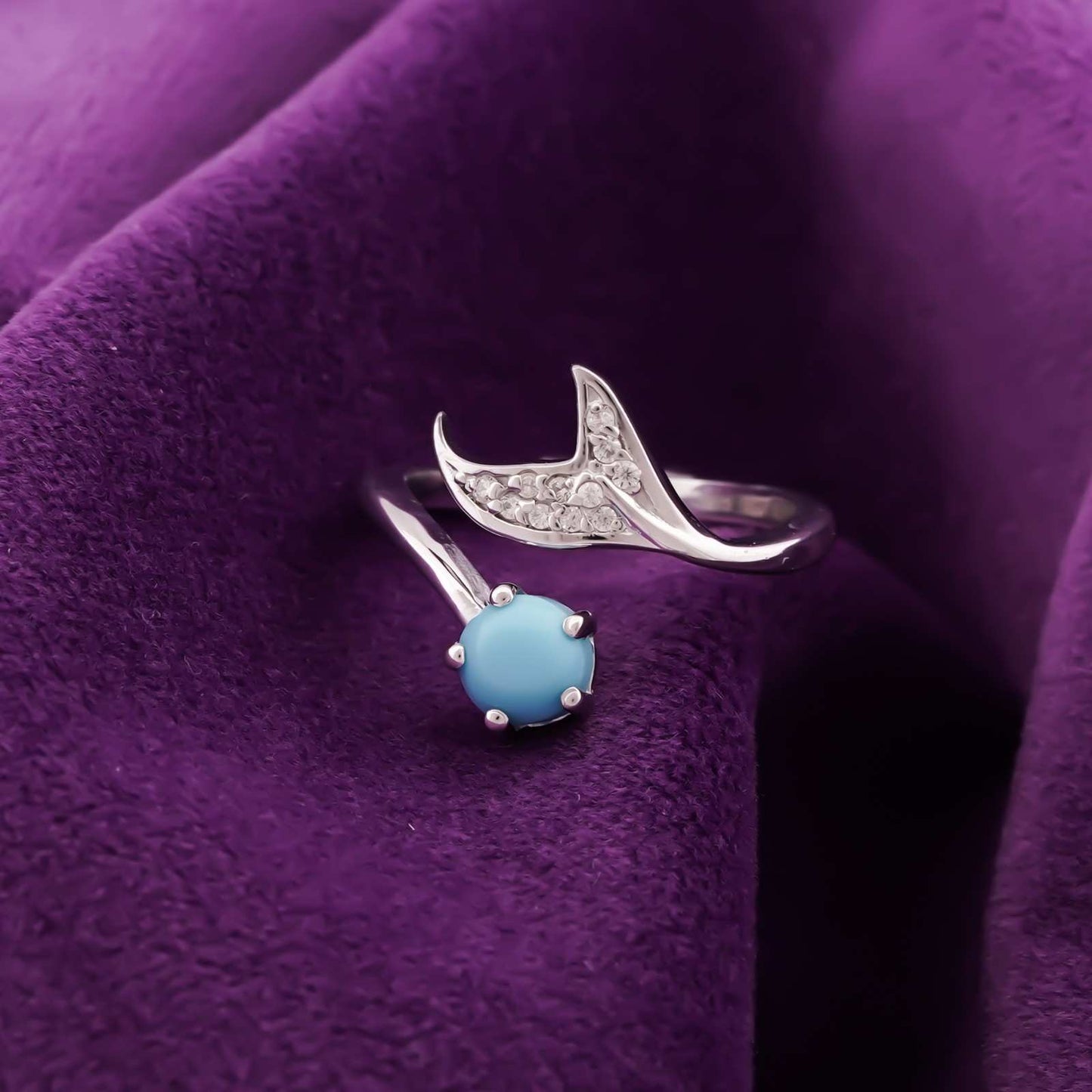 Silver Opal Mermaid Ring - Main Image