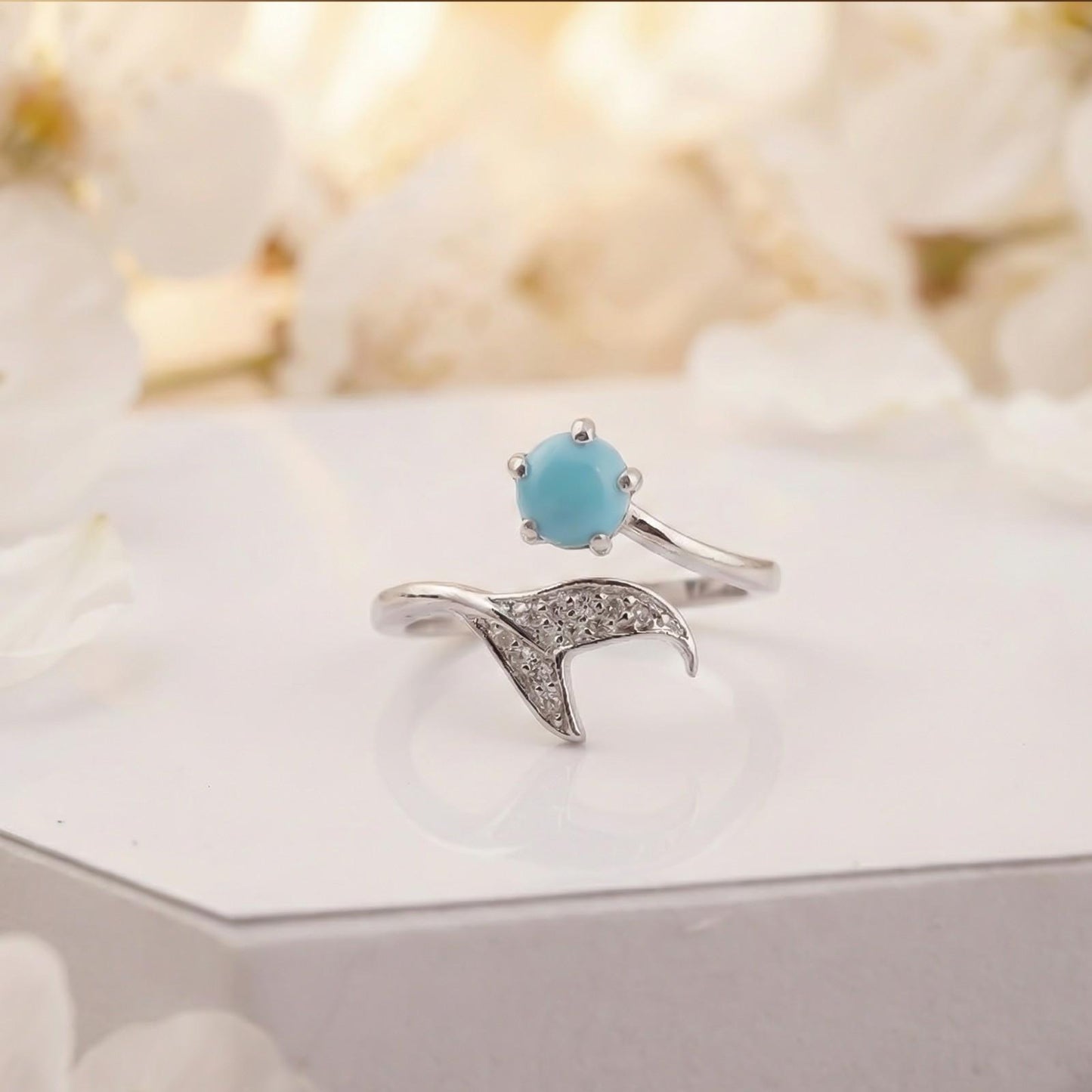 Silver Opal Mermaid Ring
