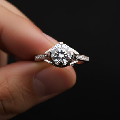 Silver Minimal Solitaire Ring