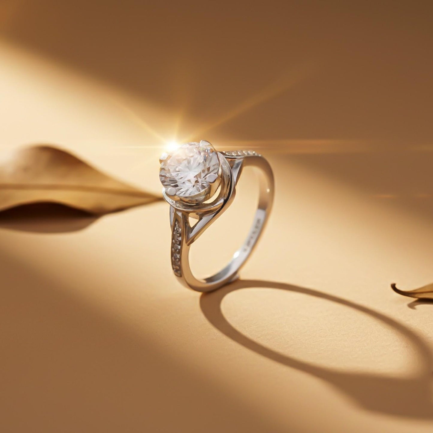 Silver Minimal Solitaire Ring