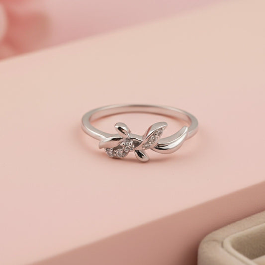 Silver Butterfly Motif Ring
