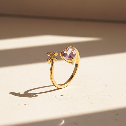 Golden Open Heart Stackable Ring