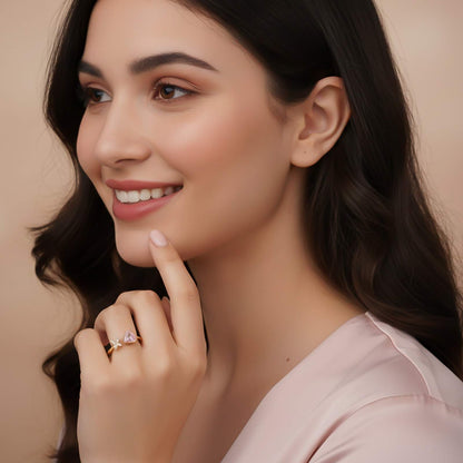 Golden Open Heart Stackable Ring