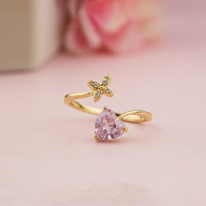 Golden Open Heart Stackable Ring