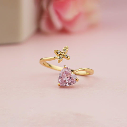 Golden Open Heart Stackable Ring