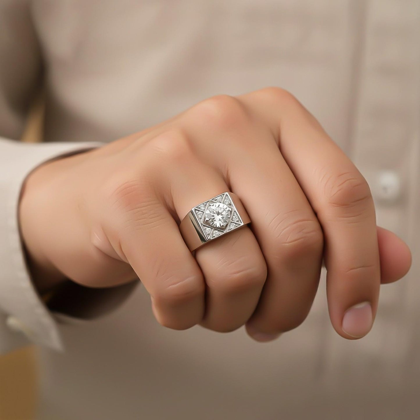 Silver Vintage Ring Band For Him