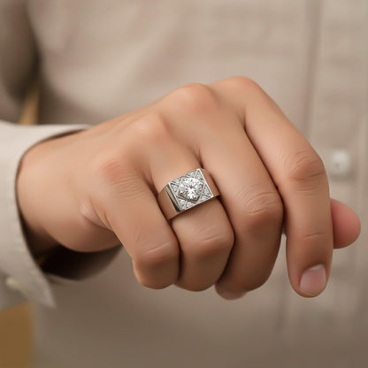 Silver Vintage Ring Band For Him