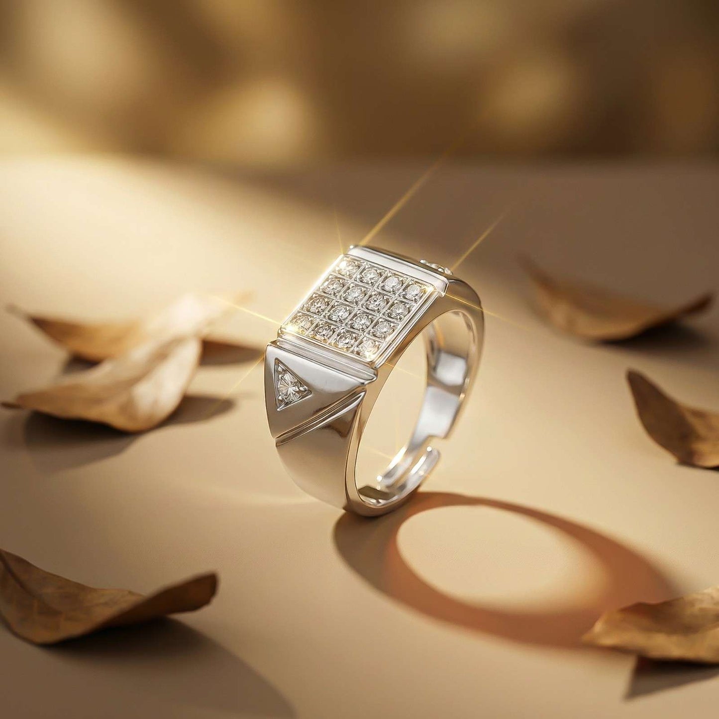 Silver Cluster Ring Band For Him