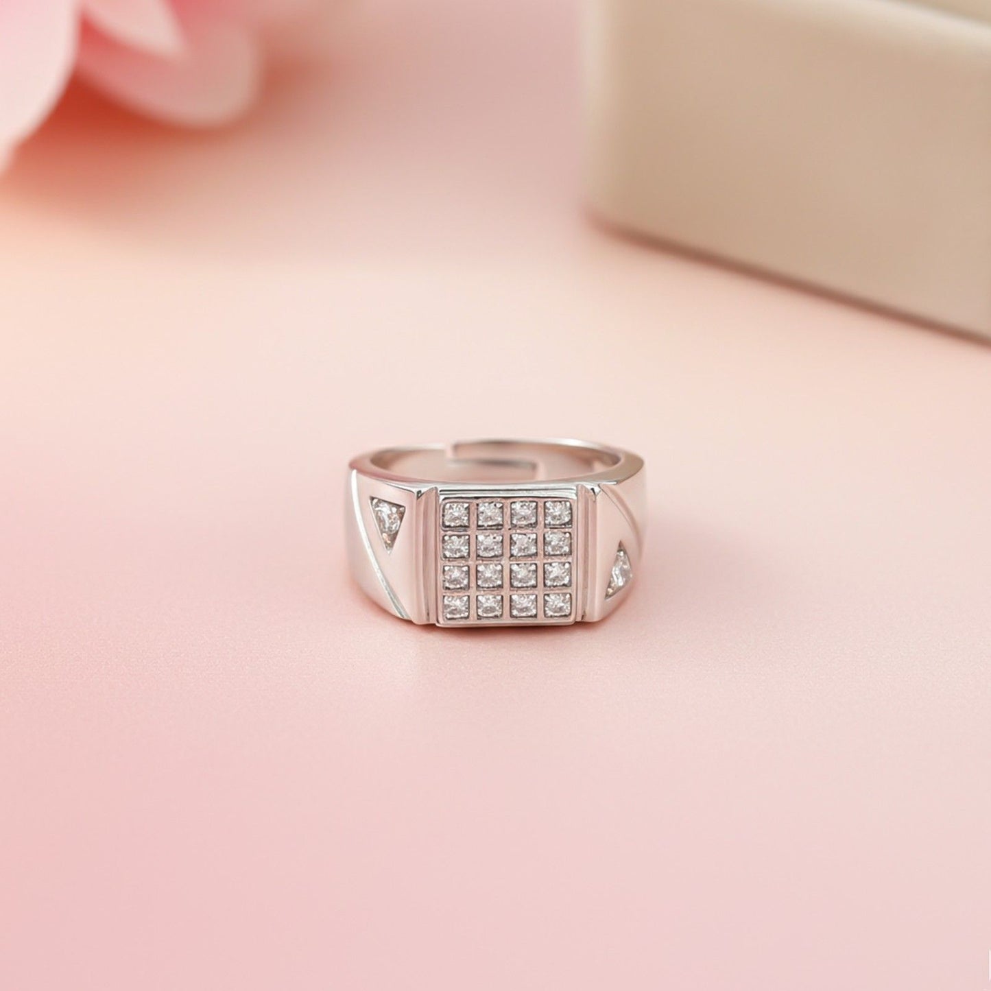 Silver Cluster Ring Band For Him