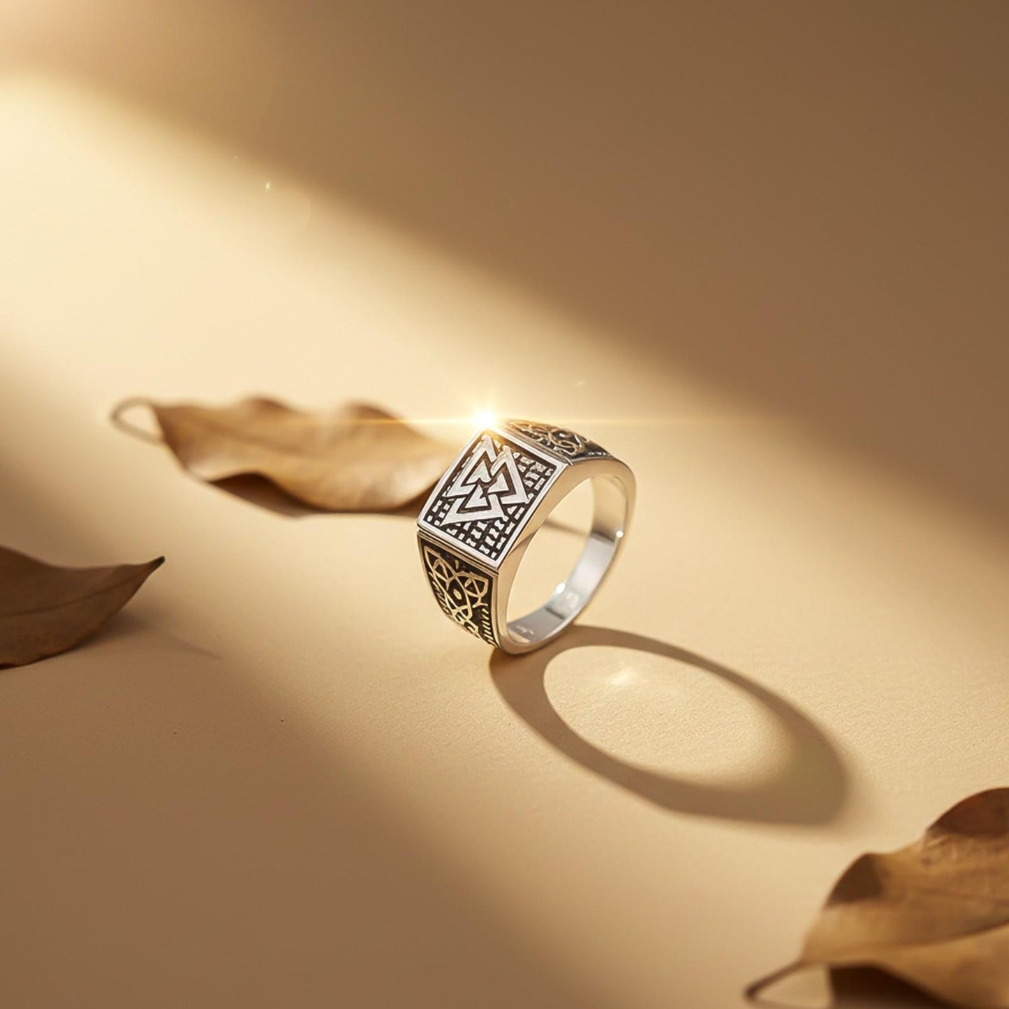 Silver Illuminate Enamel Ring For Him