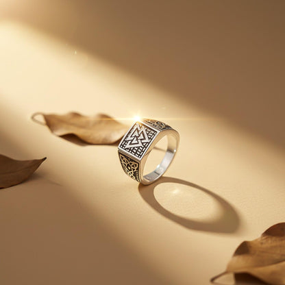 Silver Illuminate Enamel Ring For Him