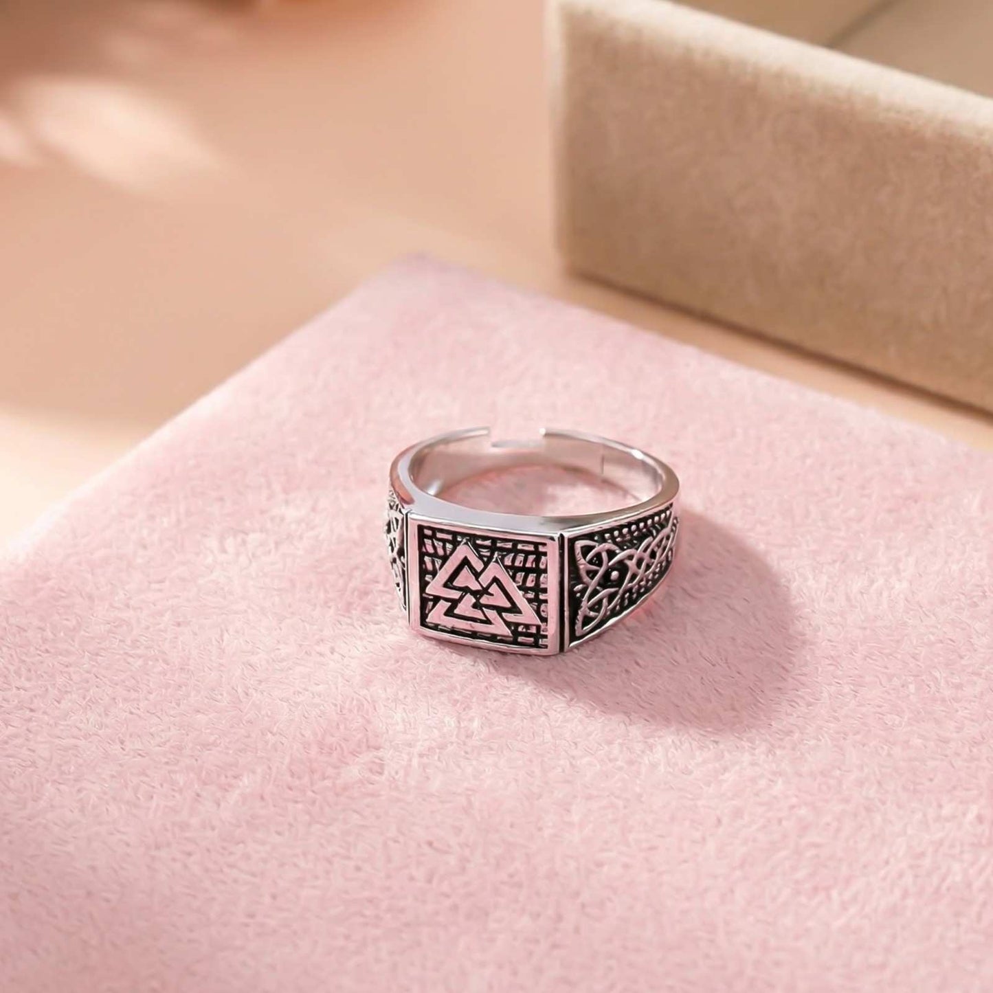 Silver Illuminate Enamel Ring For Him