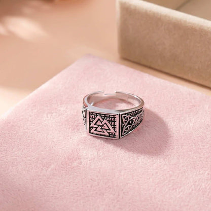 Silver Illuminate Enamel Ring For Him