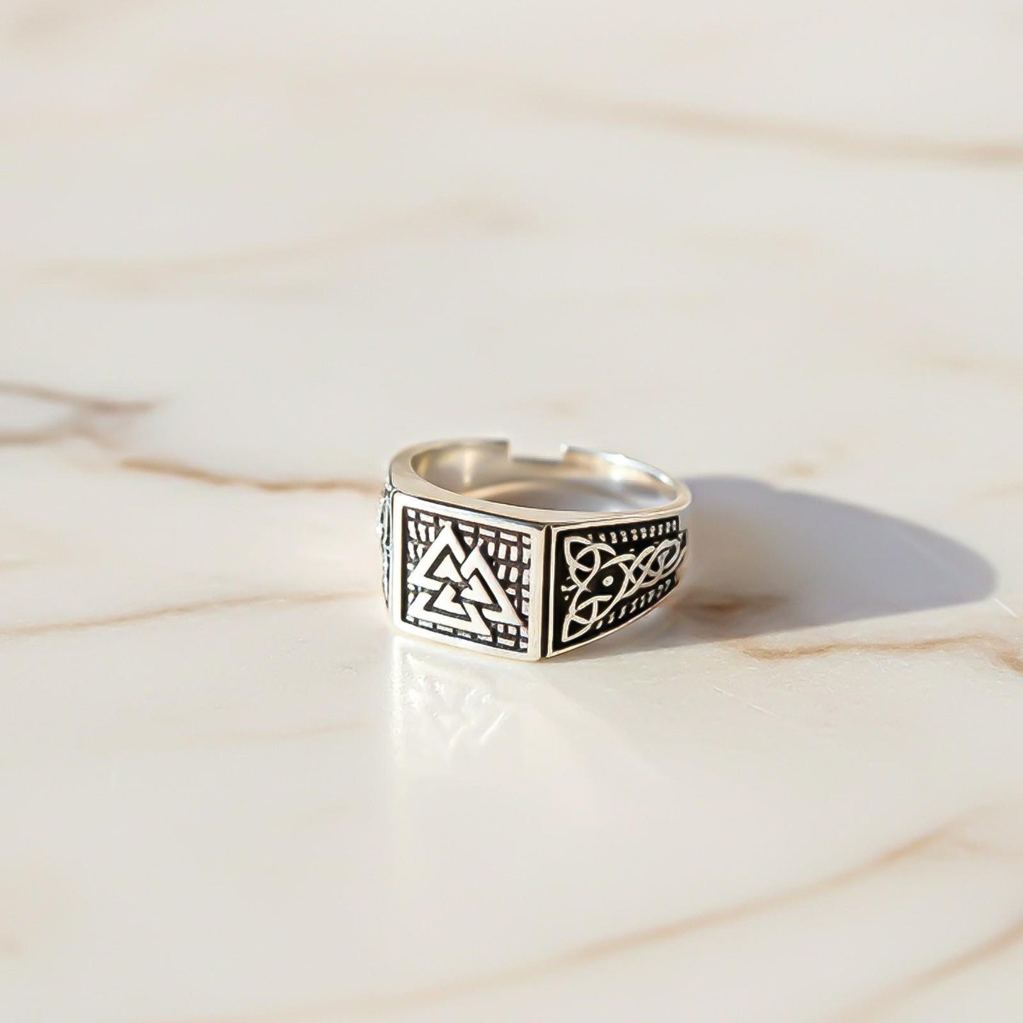 Silver Illuminate Enamel Ring For Him