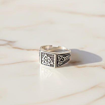 Silver Illuminate Enamel Ring For Him