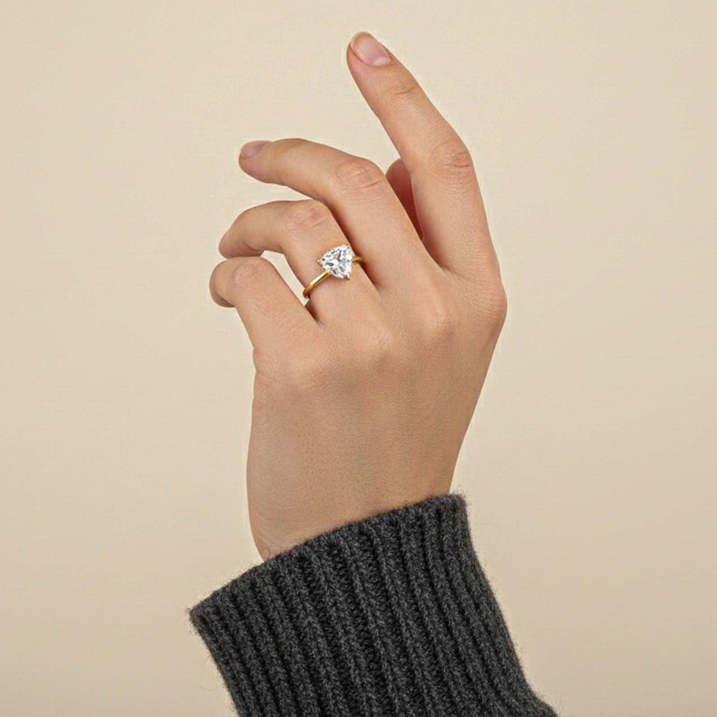 Golden Luxury Trillion Ring For Her