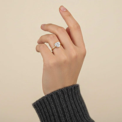 Golden Luxury Trillion Ring For Her