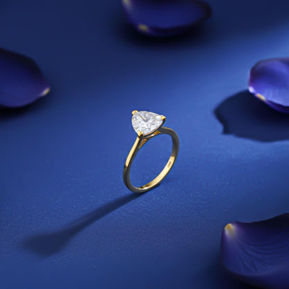 Golden Luxury Trillion Ring For Her