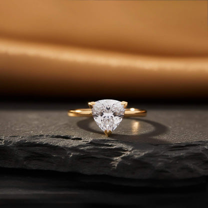 Golden Luxury Trillion Ring For Her