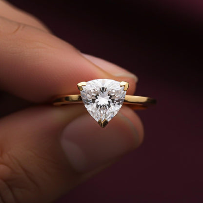 Golden Luxury Trillion Ring For Her