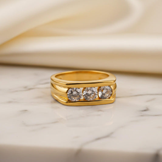 Silver Triple Crown Ring For Him