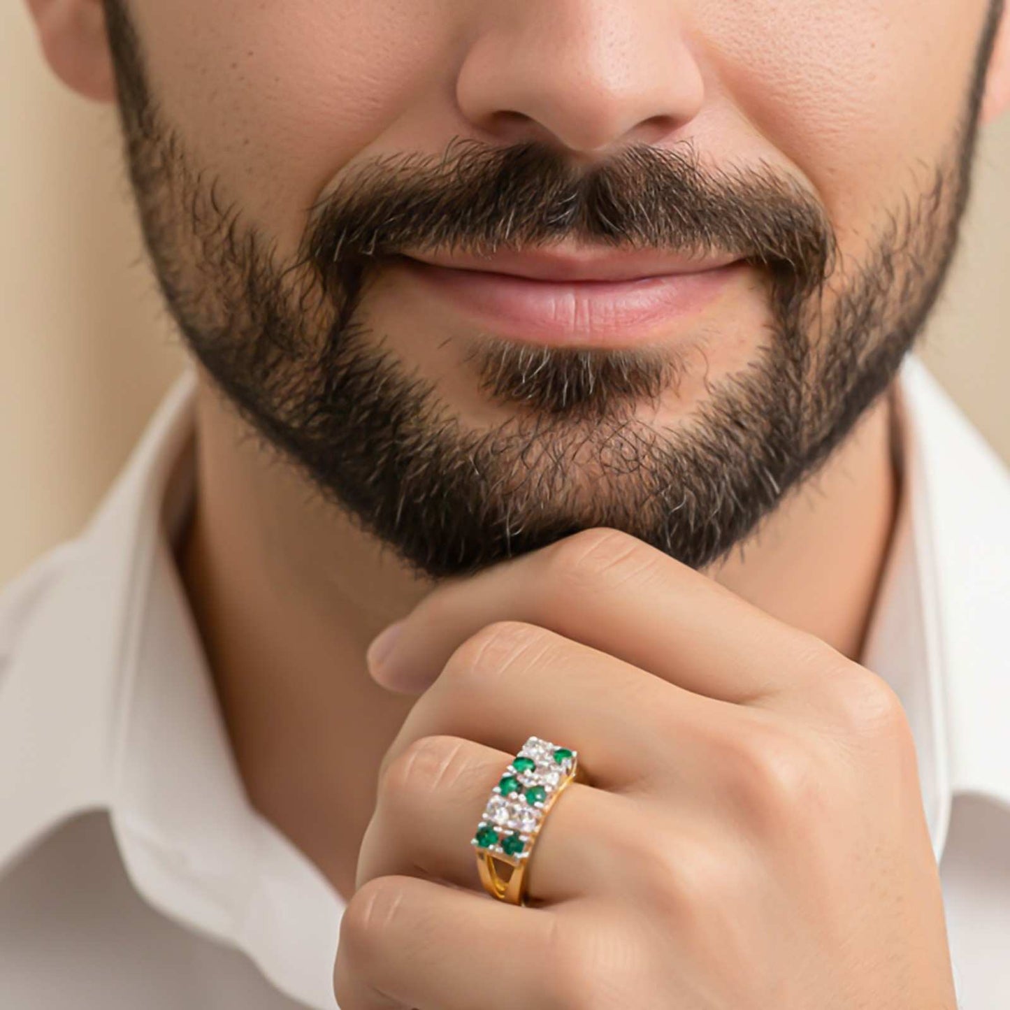 Silver Cluster Statement Ring For Him