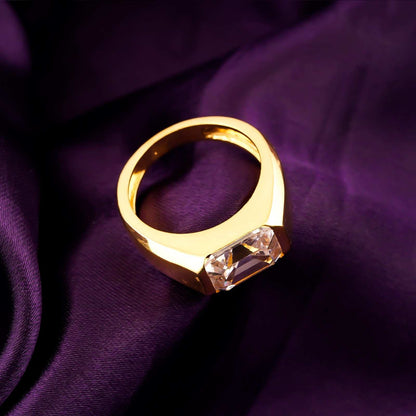 Silver Emerald Cut Signet Ring For Him