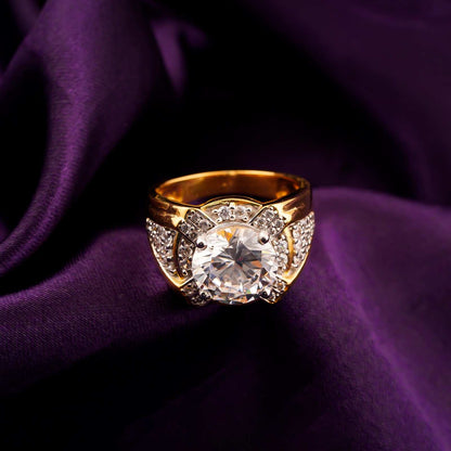 Silver Halo Statement Ring for Him