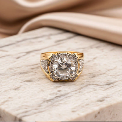 Silver Halo Statement Ring for Him